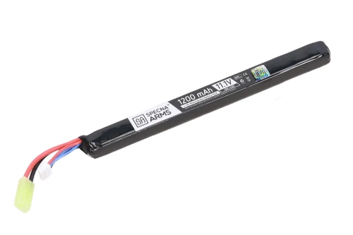 Specna Arms LiPo-accu 11,1 V 1200 mAh 20C/40C, geschikt voor de behuizing van de Tamiya mini AK-replica