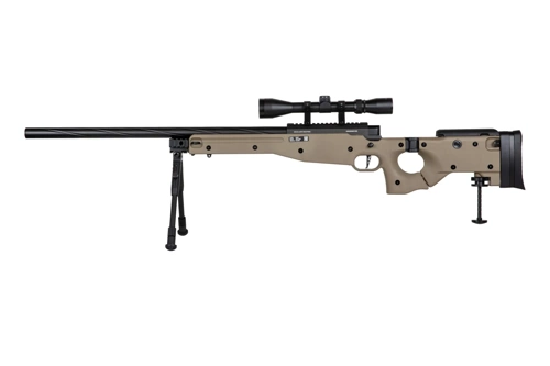 Réplica de sniper Specna Arms SA-S14 EDGE™ con visor y bípode Tan