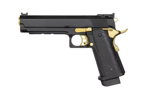 Pistola Doble Campana Hi-Capa 795 GBB - Negra y Dorada