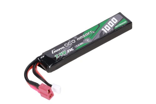 Gens Ace 1000mAh 25C 7,4V T-Deans Li-Po accu (verkorte kabel)