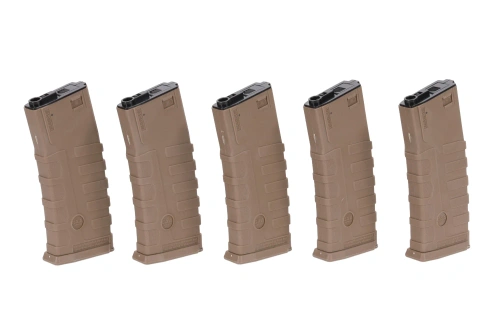 Lot de 5 chargeurs CAA 360 billes hi-cap pour répliques M4/M16 Flat Dark Earth