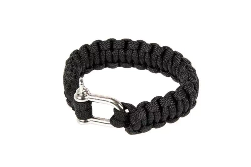 Survivalarmband (U) - zwart