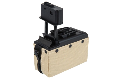 Chargeur électrique A&amp;K pour 2000 plombs pour M249 Tan replicas